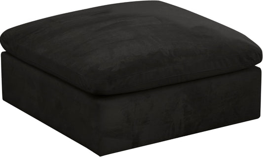 Cozy Black Velvet Ottoman