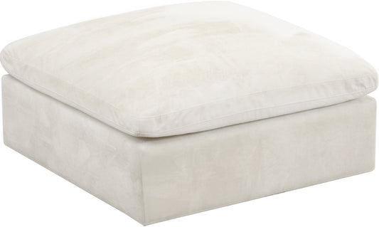 Cozy Cream Velvet Ottoman