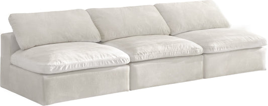 Cozy Cream Velvet Cloud Modular Armless Sofa