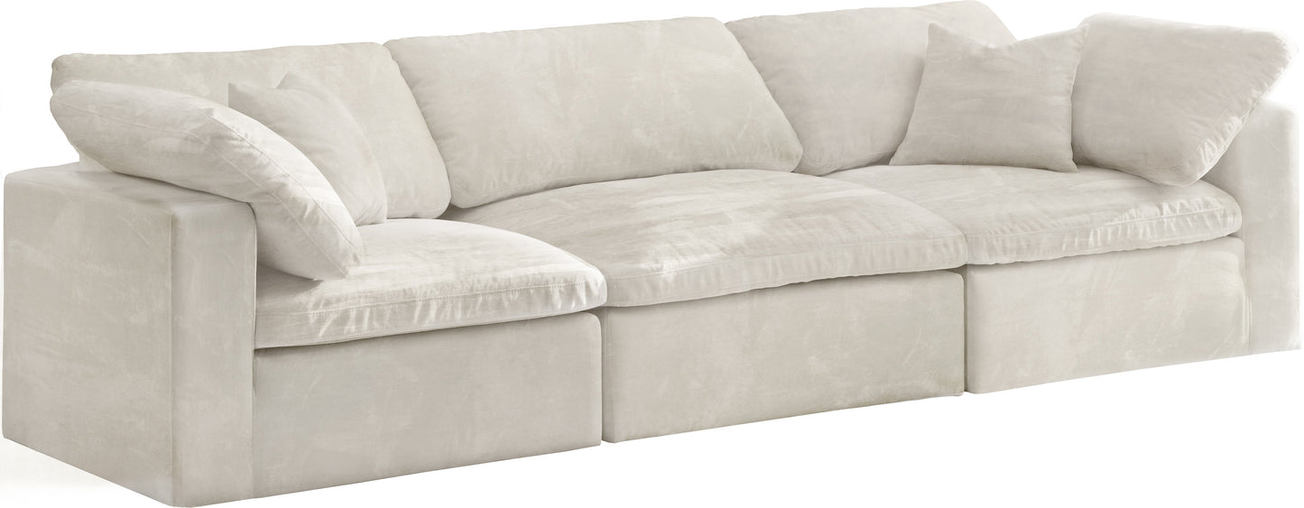 Cozy Cream Velvet Cloud Modular Sofa