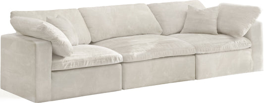 Cozy Cream Velvet Cloud Modular Sofa