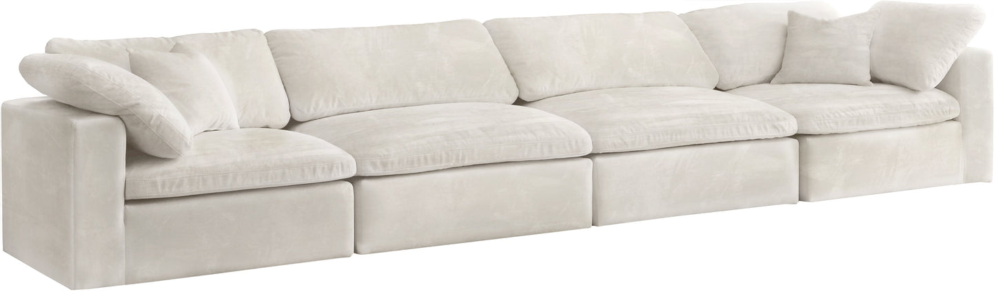 Cozy Cream Velvet Cloud Modular Sofa