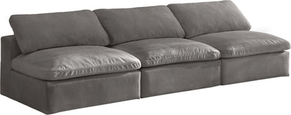 Cozy Grey Velvet Cloud Modular Armless Sofa