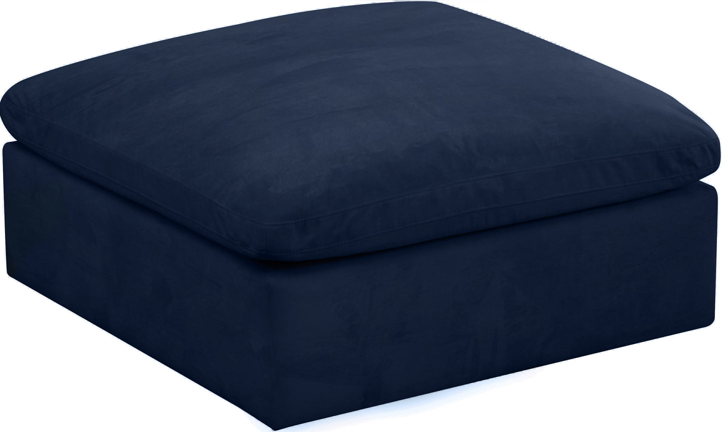 Cozy Navy Velvet Ottoman