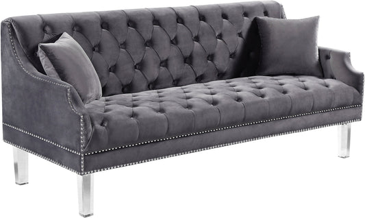 Roxy Grey Velvet Sofa