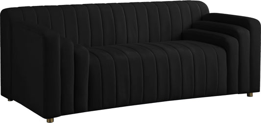 Naya Black Velvet Loveseat