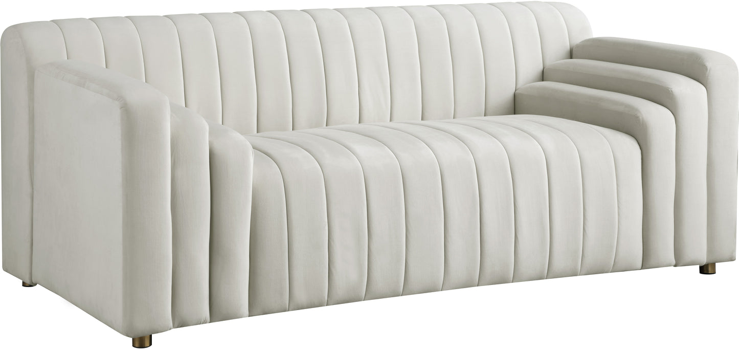 Naya Cream Velvet Loveseat