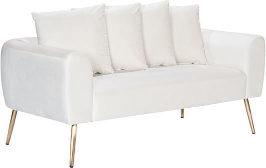 Quinn Cream Velvet Loveseat