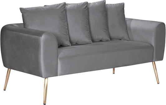 Quinn Grey Velvet Loveseat