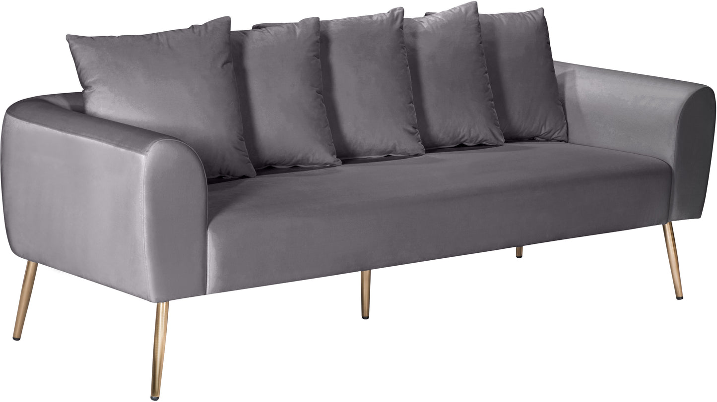 Quinn Grey Velvet Sofa