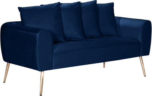 Quinn Navy Velvet Loveseat