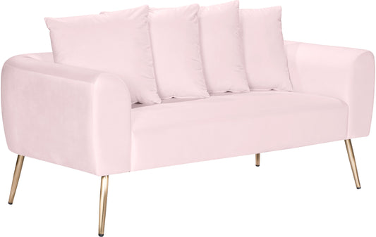 Quinn Pink Velvet Loveseat