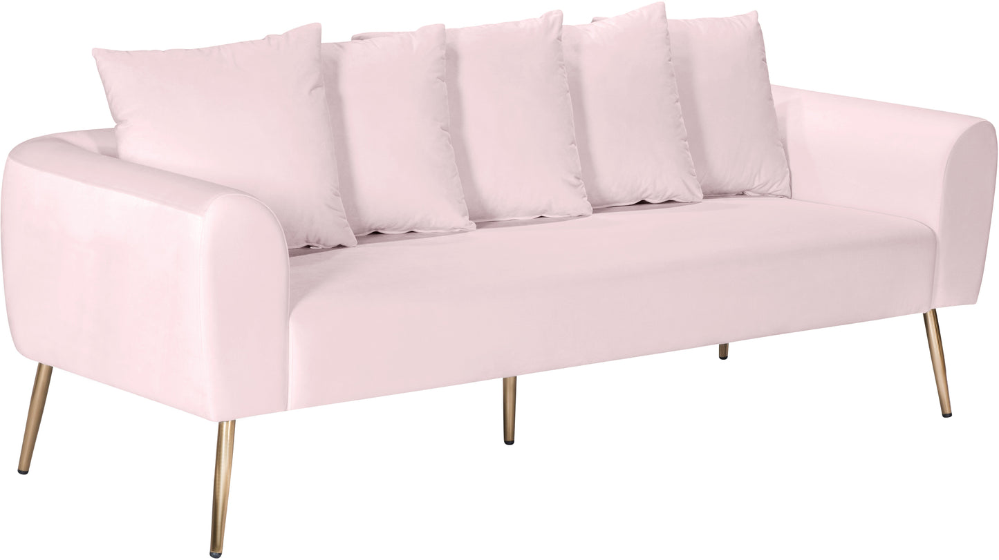 Quinn Pink Velvet Sofa