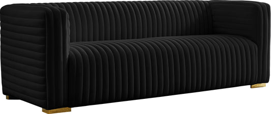 Ravish Black Velvet Sofa