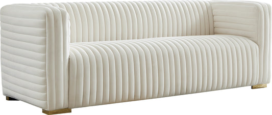 Ravish Cream Velvet Sofa