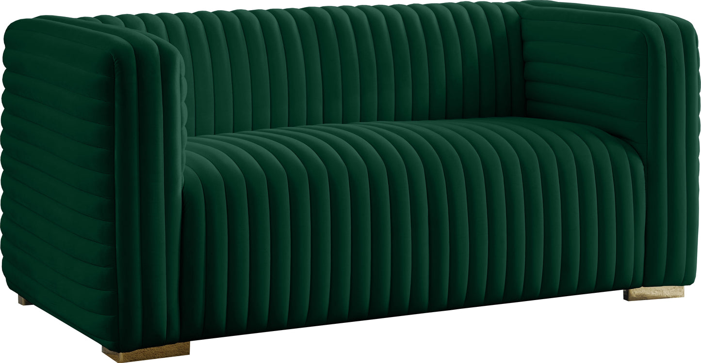 Ravish Green Velvet Loveseat