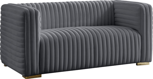 Ravish Grey Velvet Loveseat