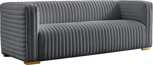 Ravish Grey Velvet Sofa