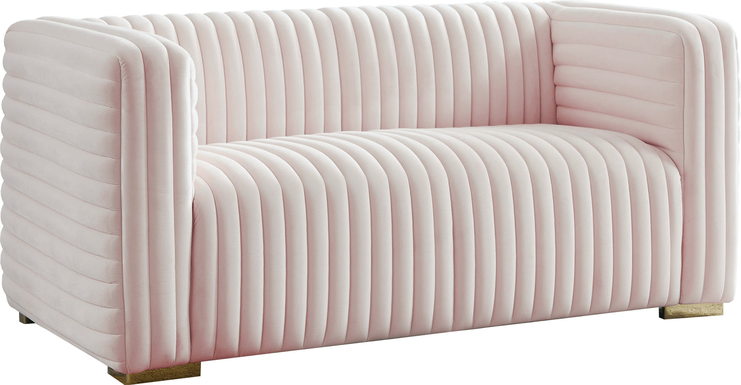 Ravish Pink Velvet Loveseat