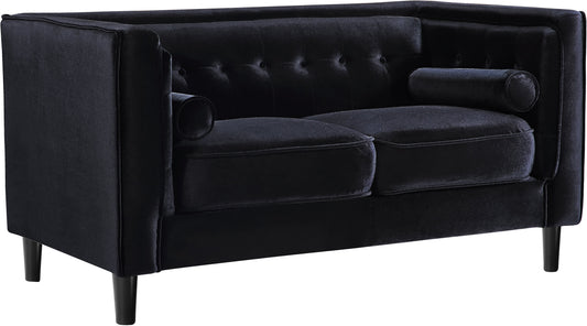 Taylor Black Velvet Loveseat