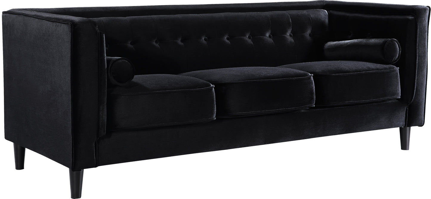 Taylor Black Velvet Sofa