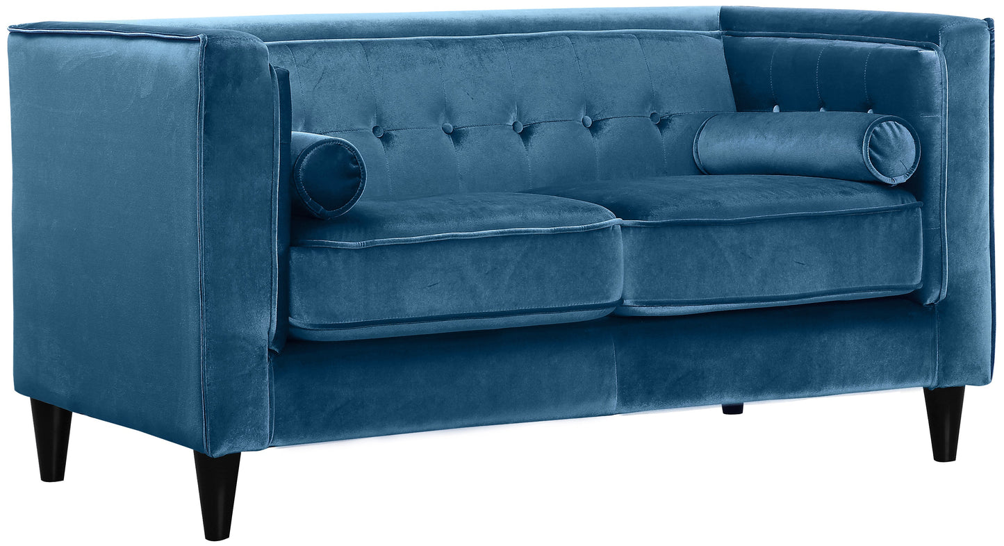 Taylor Light Blue Velvet Loveseat