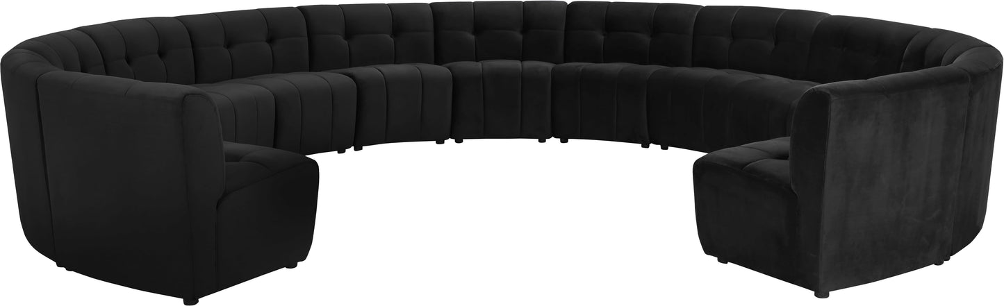 Limitless Black Velvet 13pc. Modular Sectional