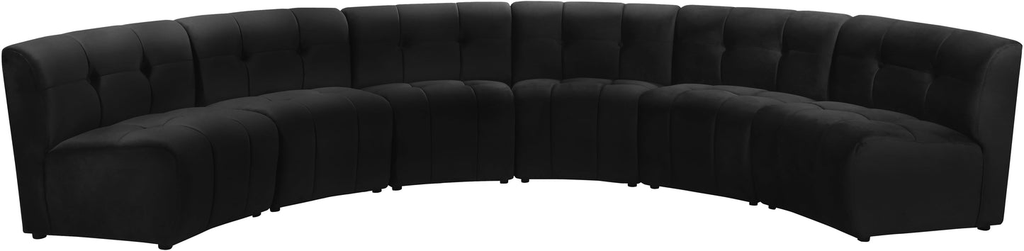 Limitless Black Velvet 6pc. Modular Sectional