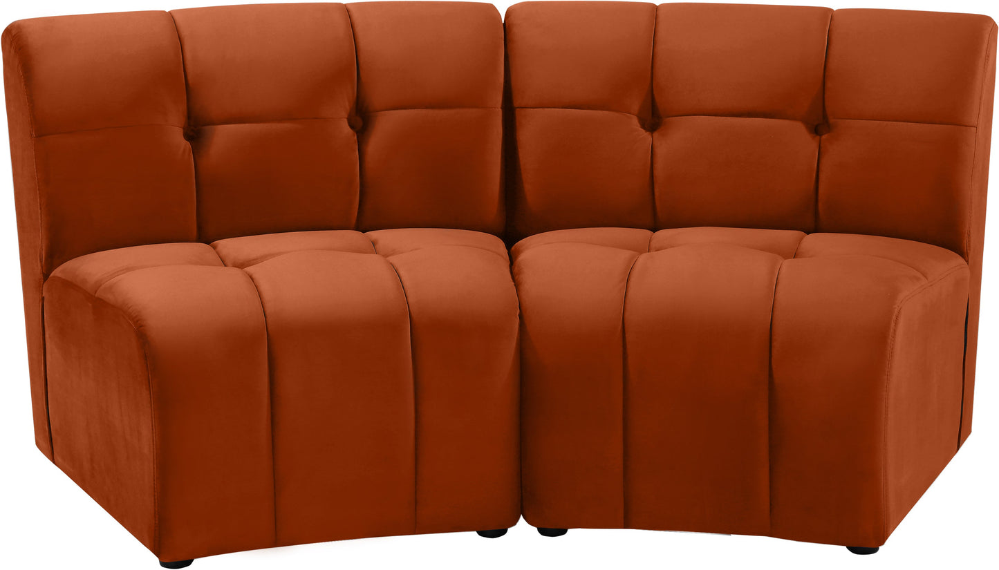 Limitless Cognac Velvet 2pc. Modular Sectional