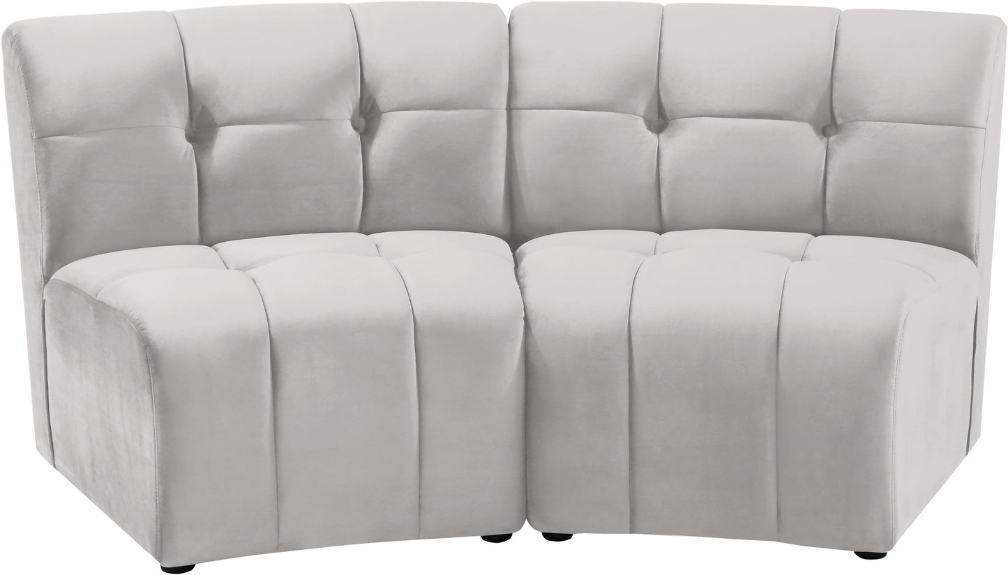 Limitless Cream Velvet 2pc. Modular Sectional