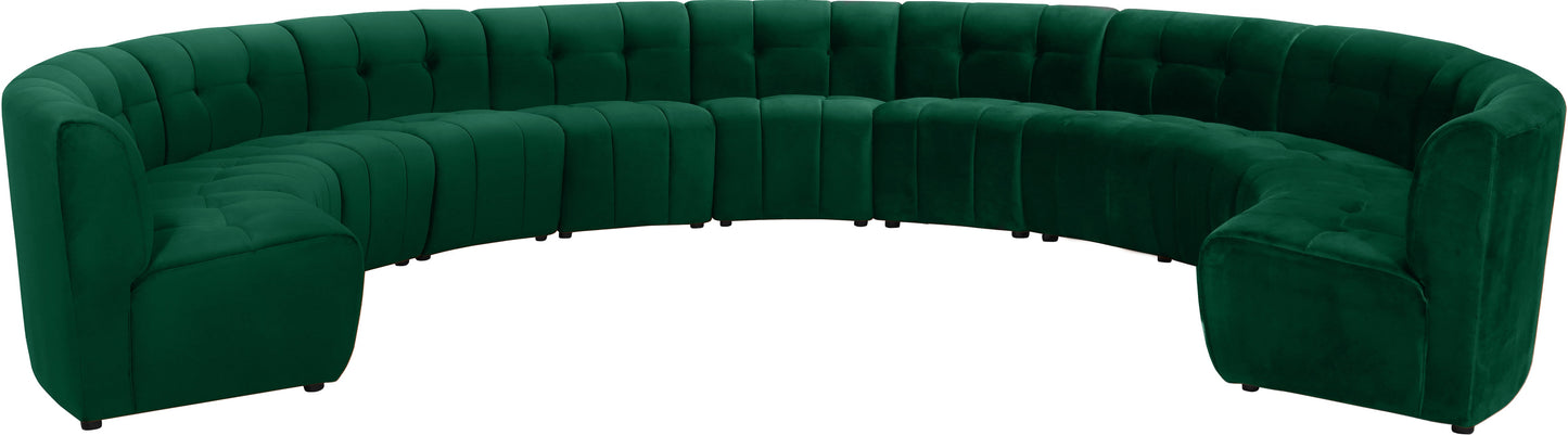 Limitless Green Velvet 11pc. Modular Sectional