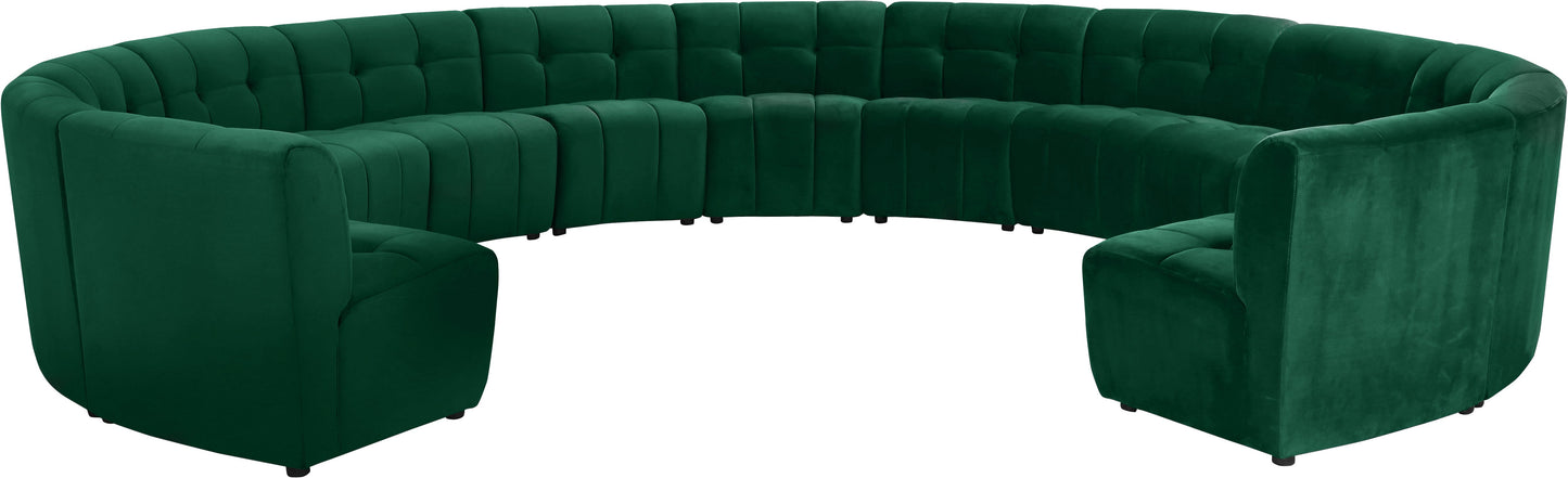 Limitless Green Velvet 13pc. Modular Sectional