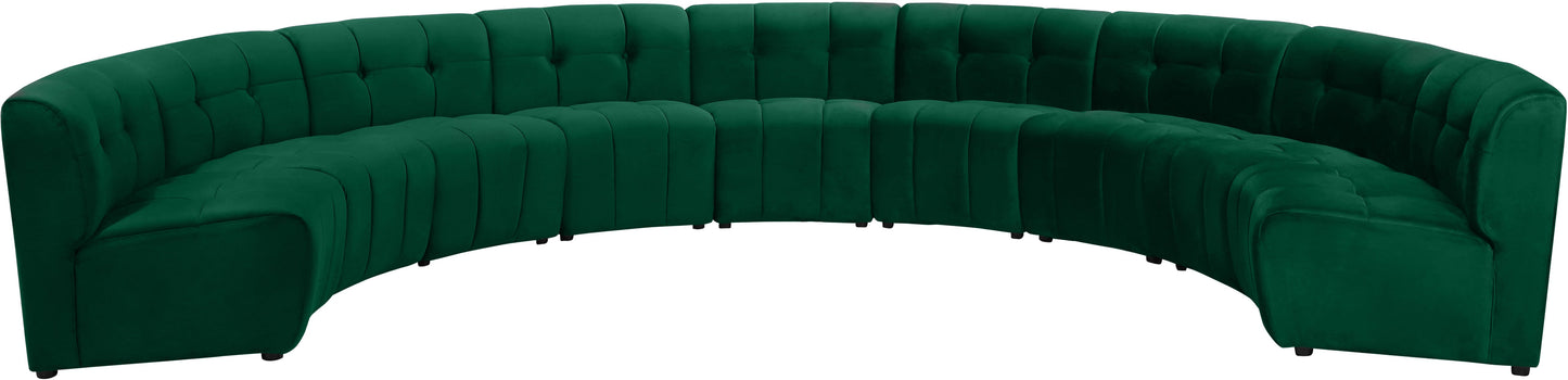 Limitless Green Velvet 9pc. Modular Sectional