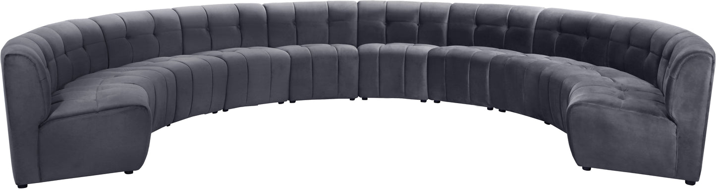 Limitless Grey Velvet 10pc. Modular Sectional