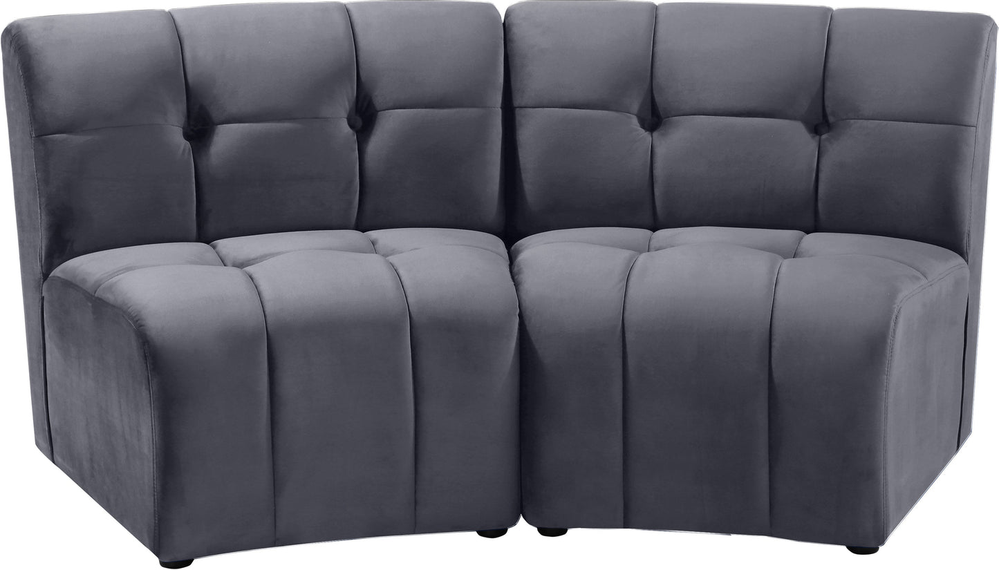 Limitless Grey Velvet 2pc. Modular Sectional