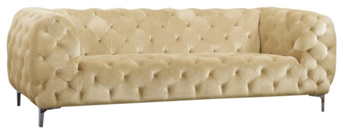 Mercer Beige Velvet Sofa