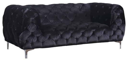 Mercer Black Velvet Loveseat