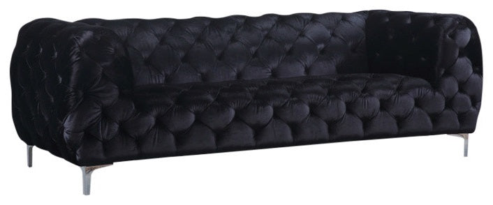 Mercer Black Velvet Sofa