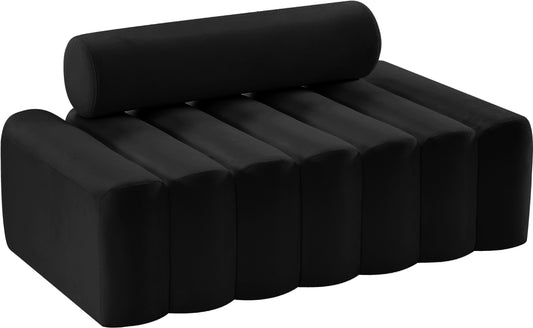 Melody Black Velvet Loveseat