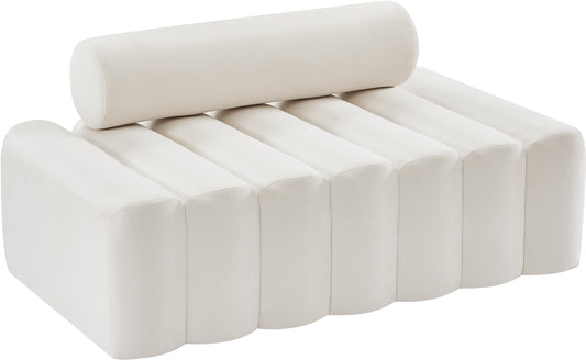 Melody Cream Velvet Loveseat