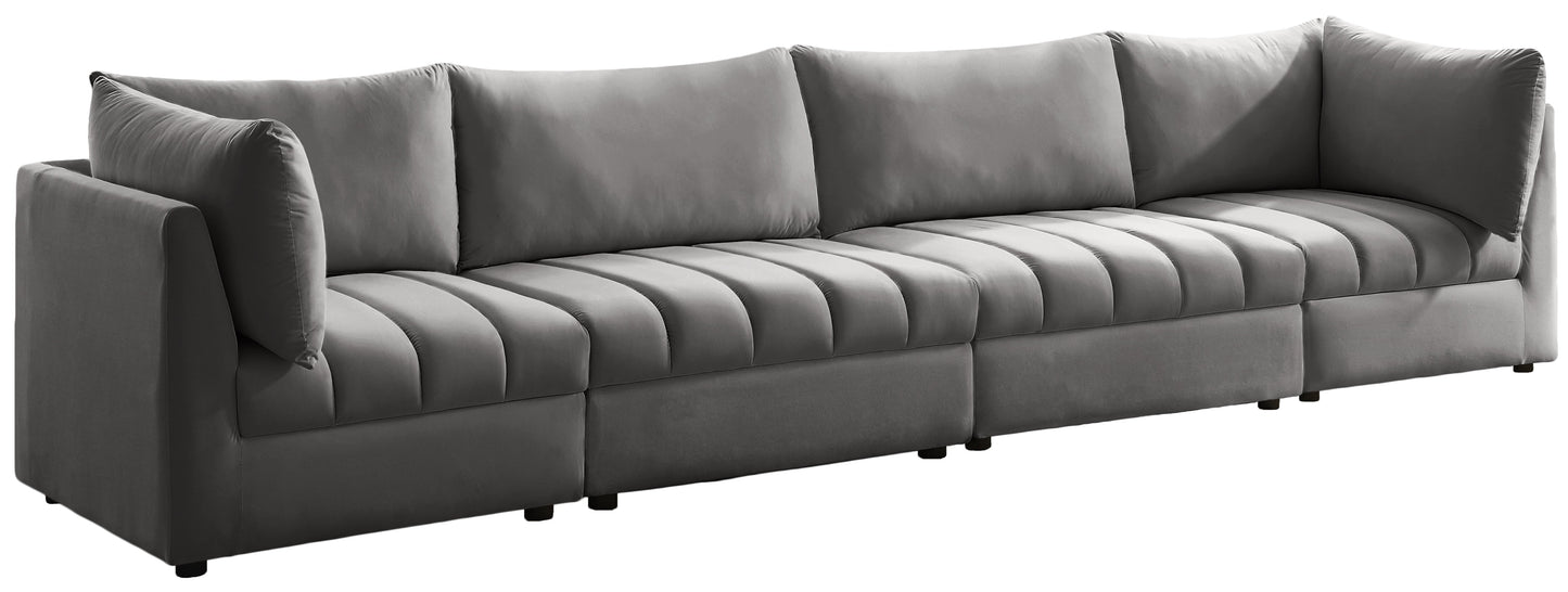 Jacob Grey Velvet Modular Sofa