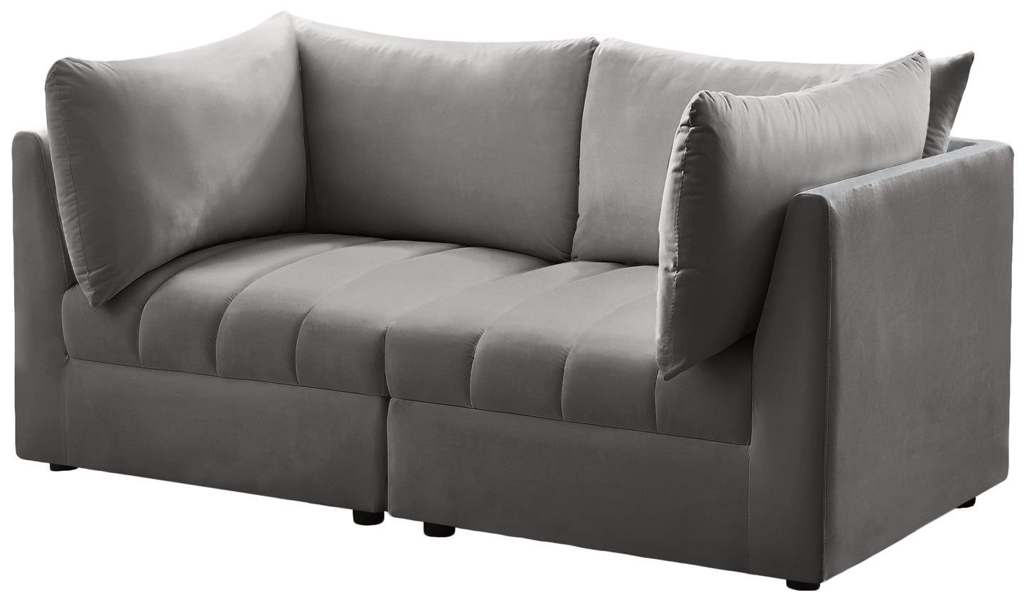 Jacob Grey Velvet Modular Sofa