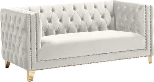 Michelle Cream Velvet Loveseat