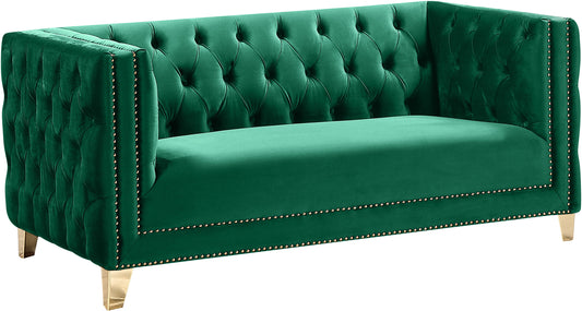 Michelle Green Velvet Loveseat