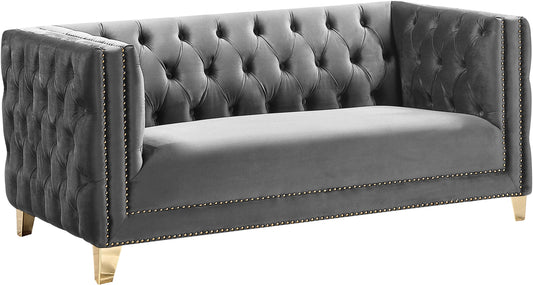 Michelle Grey Velvet Loveseat