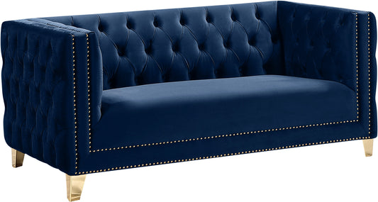 Michelle Navy Velvet Loveseat