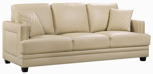 Ferrara Beige Faux Leather Sofa