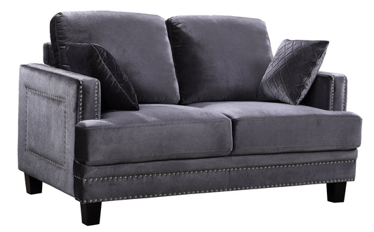 Ferrara Grey Velvet Loveseat