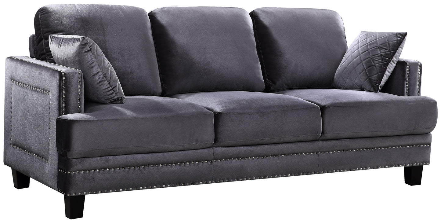 Ferrara Grey Velvet Sofa