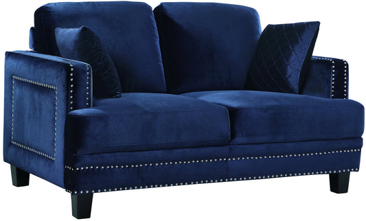 Ferrara Navy Velvet Loveseat